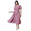 Femvy Women39s Polyester Fit and Flare Knee-Length