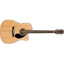 Fender CD-60SCE Dreadnought Cutaway Acoustic Electric Guitar, with 2-Year Warranty, Fishman Pickup and Preamp System, Natural