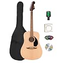 Fender Dreadnought Acoustic Guitar - Natural Bundle with Gig Bag, Tuner, Strings, Picks, and Austin Bazaar Instructional DVD