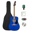 Fender FA Series Dreadnought Acoustic Guitar - Saphire Blue Bundle with Gig Bag, Tuner, Strings, Picks, and Austin Bazaar Instructional DVD