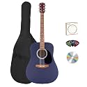 Fender FA Series Dreadnought Acoustic Guitar - Saphire Blue Bundle with Gig Bag, Strings, Picks, and Austin Bazaar Instructional DVD
