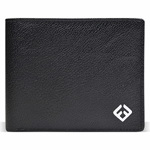 fendo kibisis genuine vegan leather wallet for men  durable and lightweight wallets for men  slim wallet for easy use  6 credit card slots  2 currency compartments  black