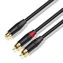 FENG GUO R/CA to R/CA Subwoofer Audio Cable Y-Type Adapter 1 Male(Female) to 2 Male(Female) Stereo HiFi Cable Four Modle 0.2m 0.5m 1m 2m 300cm(Female to 2-Male,2m)