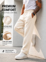 FENGHAOYU Men Solid Beige Track Pants