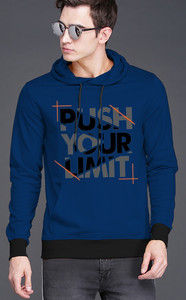 fenoix men full sleeve printed hooded sweatshirt
