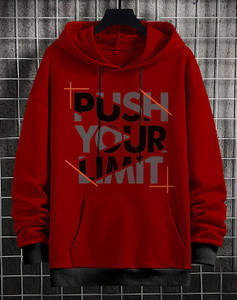 fenoix men full sleeve printed hooded sweatshirt