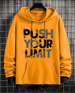 fenoix men full sleeve printed hooded sweatshirt