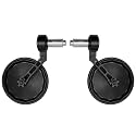 FENRIR Motorcycle Handlebar Bar End Mirror CNC Forged Aluminum Alloy Black Round foldable Anti-vibration Anti-glare Large field of view For Sport Naked Street Cruiser Scooter Heritage Roadster