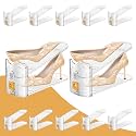 FENRUNXU Shoe Slots Organizer for Closet, Shoe Stacker Organizer Double Layer Stack Shoe Rack, Shoe Display Shelf 50% Space Saver Storage Holder for Closet, 12PACK