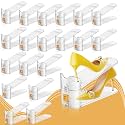 FENRUNXU Shoe Slots Organizer for Closet, Shoe Stacker Organizer Double Layer Stack Shoe Rack, Shoe Display Shelf 50% Space Saver Storage Holder for Closet, 20PACK