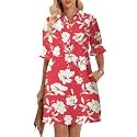 FENSACE Womens Casual Shirt Dress Ruffle Sleeve