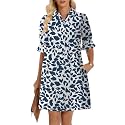 FENSACE Womens Casual Shirt Dress Ruffle Sleeve