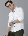 FENSIYA Men Slim Fit Solid Spread Collar Casual Shirt