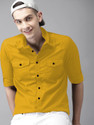 FENSIYA Men Slim Fit Solid Spread Collar Casual Shirt