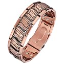 Feraco Pure Copper Magnetic Bracelet for Men,3X Strength Magnets Jewelry