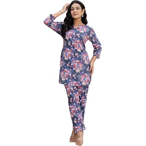 feranoid Elegant V-Neck 3 4 Sleeve Kurta