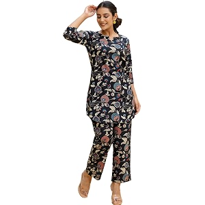 feranoid Elegant V-Neck 3 4 Sleeve Kurta