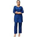 feranoid Elegant V-Neck 34 Sleeve Kurta amp