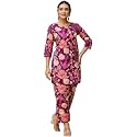 feranoid Elegant V-Neck 34 Sleeve Kurta amp