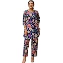 feranoid Elegant V-Neck 34 Sleeve Kurta amp