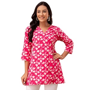 feranoid Floral Print Angrakha 3 Sleeves Flared