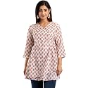 feranoid Floral Print Angrakha 3 Sleeves Flared