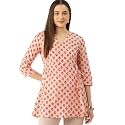 feranoid Floral Print Angrakha 3 Sleeves Flared