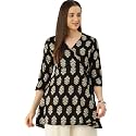 feranoid Floral Print Angrakha 3 Sleeves Flared