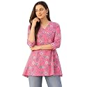 feranoid Floral Print Angrakha 3 Sleeves Flared