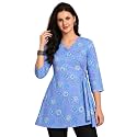 feranoid Floral Print Angrakha 3 Sleeves Flared
