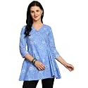 feranoid Floral Print Angrakha 3 Sleeves Flared
