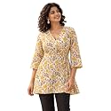 feranoid Floral Print Angrakha 3 Sleeves Flared