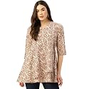 feranoid Floral Print Angrakha 3 Sleeves Flared