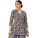 feranoid Floral Print Angrakha 3 Sleeves Flared