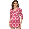 feranoid Floral Print Angrakha 3 Sleeves Flared