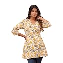 feranoid Floral Print Angrakha 3 Sleeves Flared