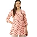 feranoid Floral Print Angrakha 3 Sleeves Flared