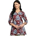 feranoid Floral Print Angrakha 3 Sleeves Flared