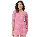 feranoid Floral Print Angrakha 3 Sleeves Flared