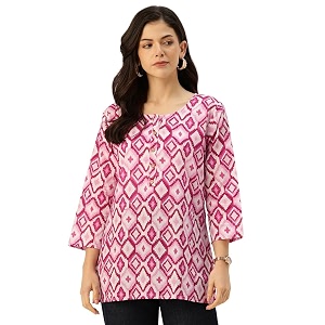 feranoid Printed Top with Round Neck