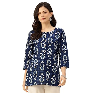 feranoid Printed Top with Round Neck