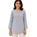 feranoid Printed Top with Round Neck amp
