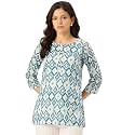 feranoid Printed Top with Round Neck amp