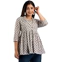 feranoid Women39s Cotton Floral Printed Short Kurti
