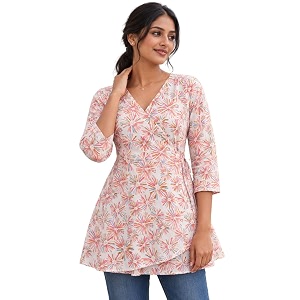 feranoid Women Cotton Angrakha Kurti