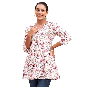 feranoid Women Cotton Angrakha Kurti