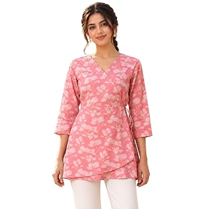 feranoid Women Cotton Angrakha Kurti