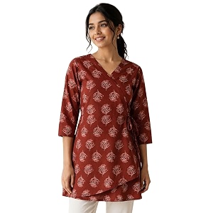 feranoid Women Cotton Angrakha Kurti