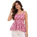 feranoid Women Cotton Printed Sleeveless Strap Peplum