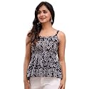 feranoid Women Cotton Printed Sleeveless Strap Peplum